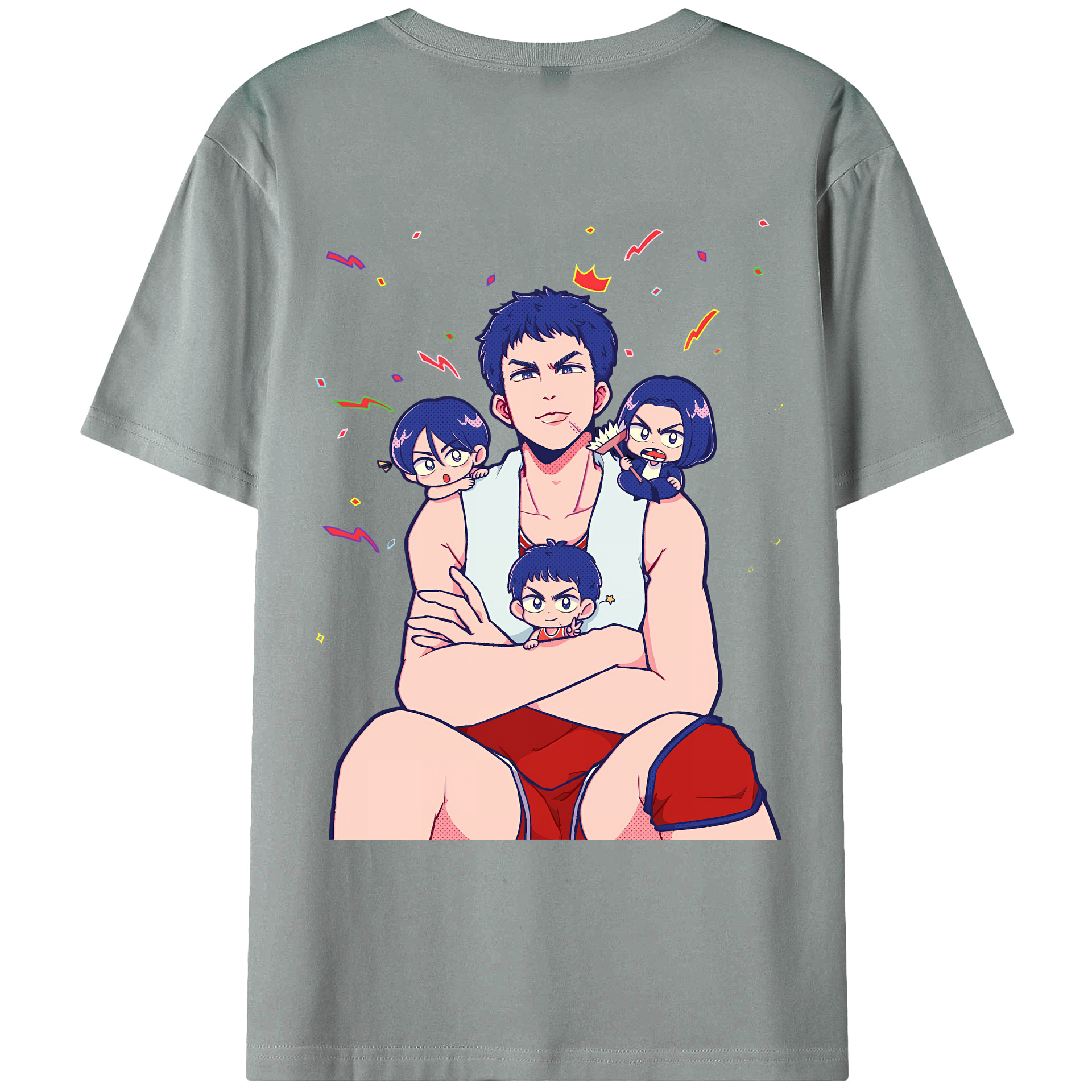 （画像用） SLAM DUNK／スラムダンク 綿100％ メンズ半袖Tシャツ（バックプリント） 通気性